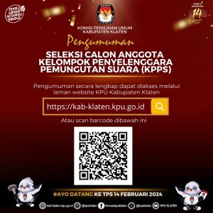 TELAH DIBUKA PENDAFTARAN ANGGOTA KPPS PEMILU 2024